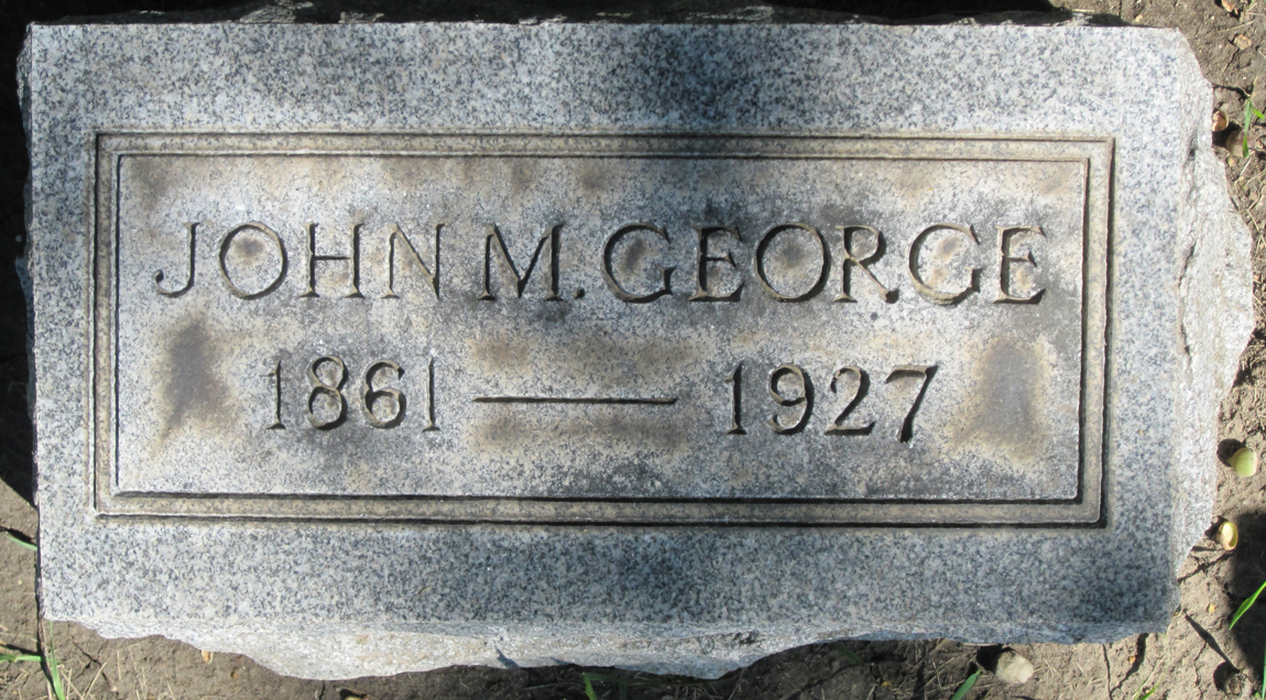 Photo of headstones/John M George 1861-1927 hdstn Maplewood Hist Cem Indiana